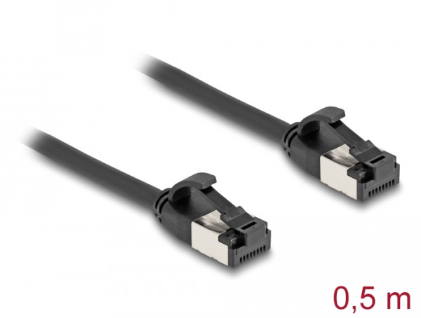 DeLOCK RJ45 Kabel Stecker zu Stecker Cat.8.1 flexibel 0,5 m schwarz (80182)