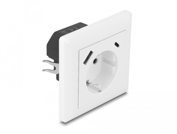 DeLOCK Einbausteckdose mit 2 USB Ladeports 3,4 A, 1 x USB Typ-A und 1 x USB Type-C (11489)