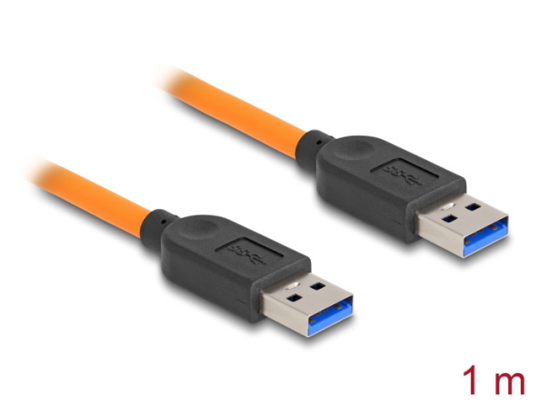 DeLOCK USB 5 Gbps Kabel USB Typ-A Stecker zu USB Typ-A Stecker für Tethered Shooting 1 m orange (87962)