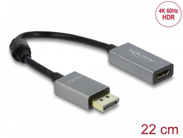 DeLOCK Aktiver DisplayPort 1.4 zu HDMI Adapter 4K 60 Hz HDR (66436)