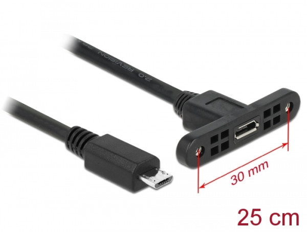 DeLOCK 85245 USB Kabel USB 2.0 0,25 m Micro-USB B Schwarz (85245)