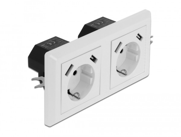 DeLOCK 2-fach Einbausteckdose mit 4 x USB Typ-A Ladeport 2 x 2,8 A (11475)