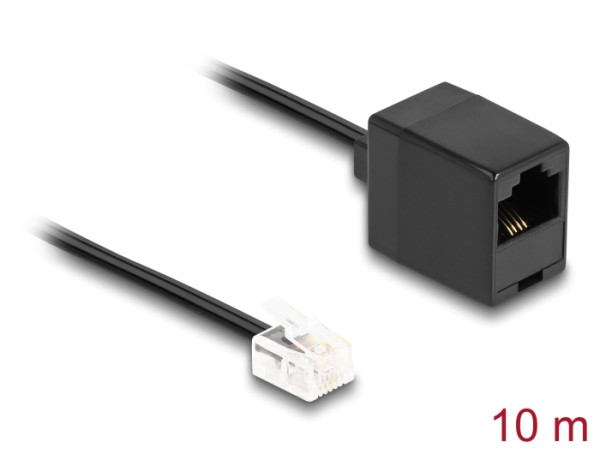 DeLOCK Telefonkabel RJ11 Stecker zu RJ45 Buchse schwarz 10 m (88096)