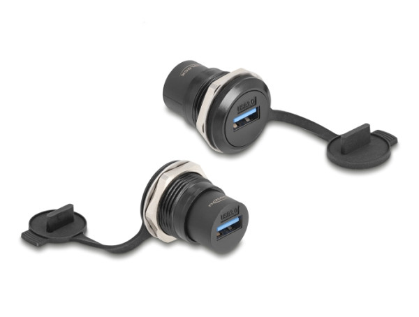 DeLOCK USB 3.2 Gen 1 Typ-A Einbaubuchse mit Staubschutzkappe (86966)