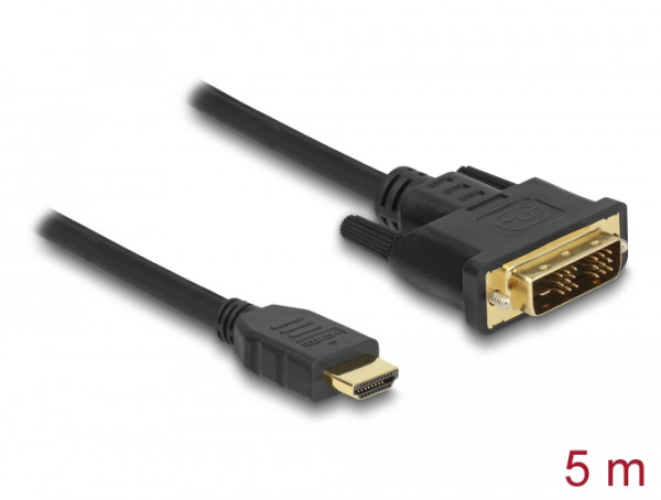 DeLOCK 85586 Videokabel-Adapter 5 m DVI-D HDMI Typ A Standard Schwarz (85586)