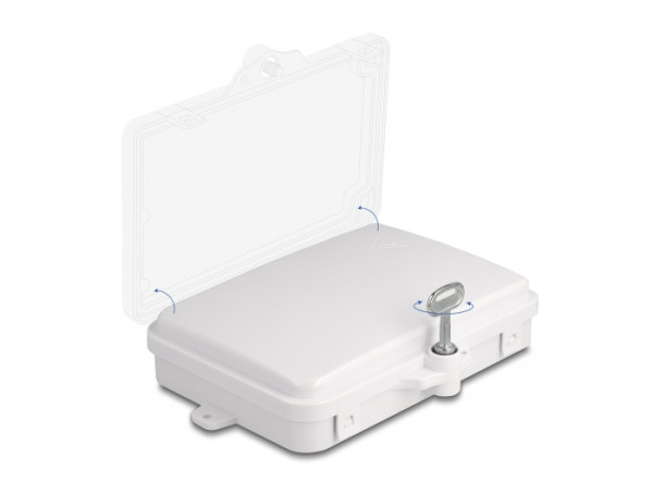 DeLOCK LWL Verteilerbox für Innen- und Außenbereich IP65 wasserfest abschließbar 6 Port weiß (87901)