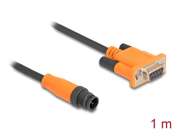 DeLOCK M12 CAN Bus Kabel A-kodiert 5 Pin Stecker zu D-Sub 9 Buchse 1 m (66745)