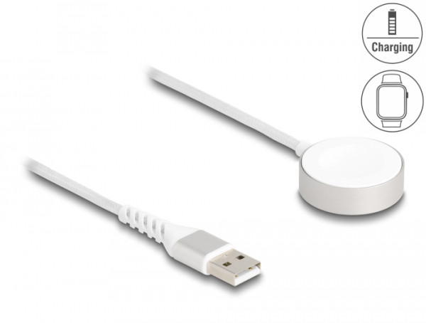 DeLOCK USB Ladekabel für Apple Watch MFi 1 m weiß magnetisch (83006)