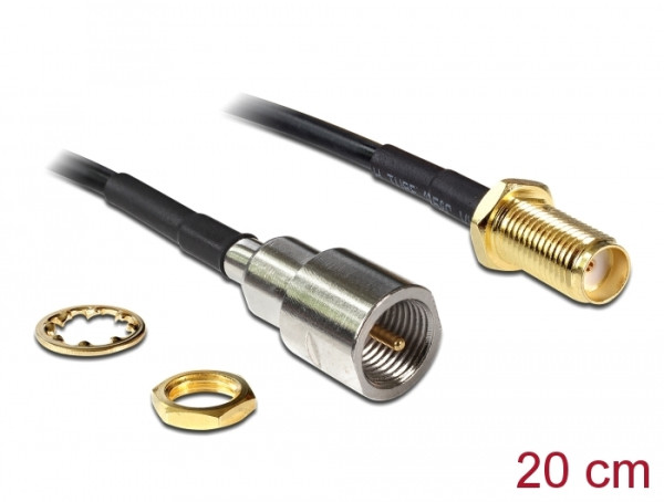 DeLOCK 88587 Koaxialkabel 0,2 m Schwarz (88587)