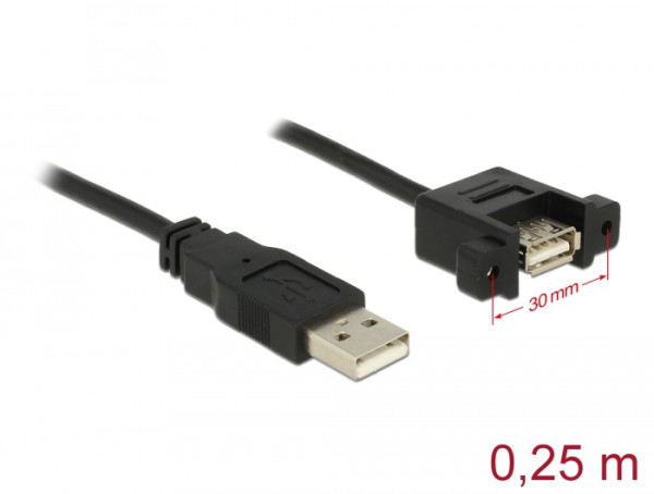 DeLOCK 85462 USB Kabel USB 2.0 0,25 m USB A Schwarz (85462)