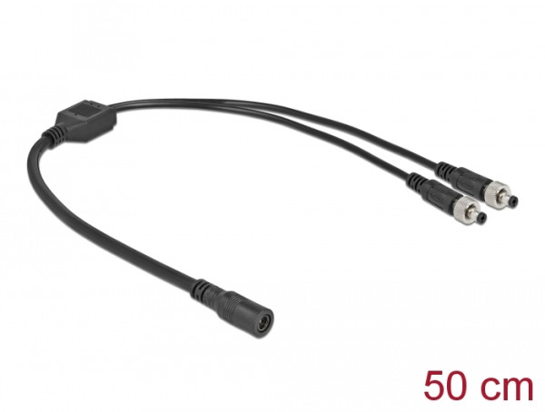 DeLOCK DC Verteilerkabel 5,5 x 2,1 mm 1 x Buchse zu 2 x Stecker verschraubbar (86571)
