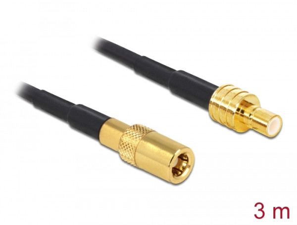 DeLOCK 88648 Koaxialkabel RG-174 3 m SMB Schwarz (88648)