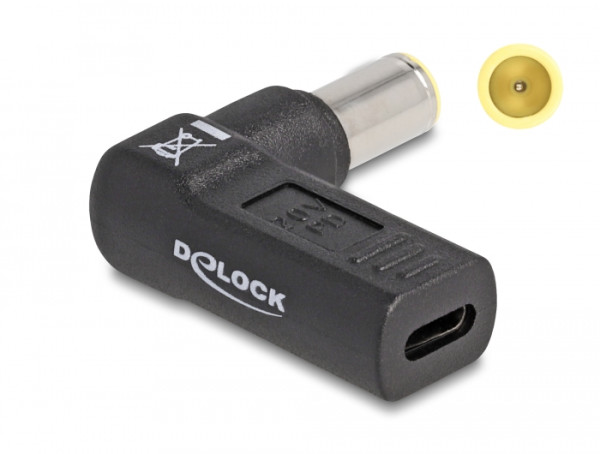 DeLOCK Adapter für Notebook Ladekabel USB Type-C Buchse zu IBM 7,9 x 5,5 mm Stecker 90° gewinkelt (60012)