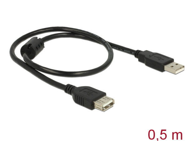 DeLOCK 83401 USB Kabel USB 2.0 0,5 m USB A Schwarz (83401)