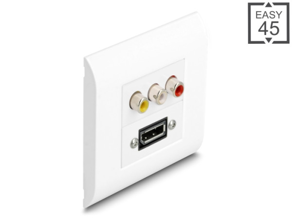 DeLOCK Easy 45 Modulträger mit Abdeckrahmen 80 x 80 mm weiß (81300)