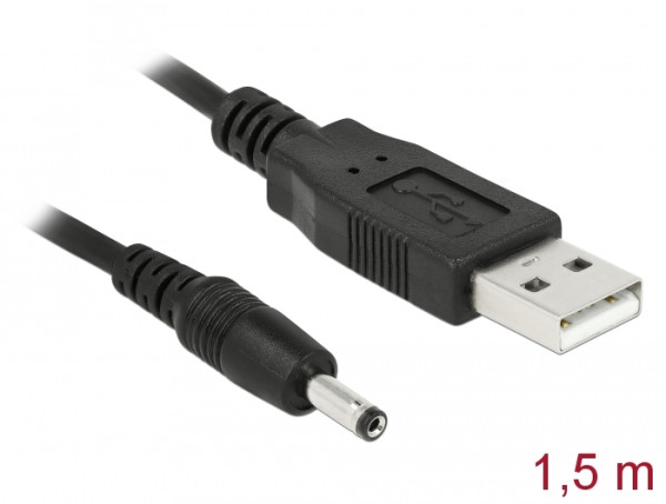 DeLOCK USB cable Power-Kabel,3,1mm Hohlst. Schwarz 1,5 m USB A (82377)