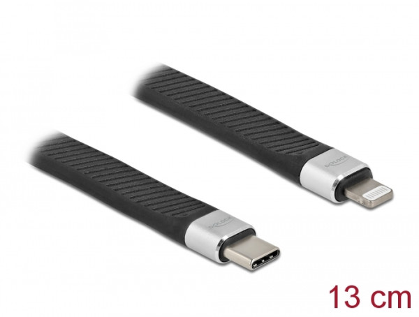 DeLOCK FPC Flachbandkabel USB Type-C zu Lightning für iPhone, iPad und iPod 13 cm (86941)