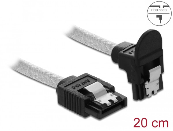 DeLOCK 85344 SATA-Kabel 0,2 m SATA 7-pin Schwarz, Transparent (85344)