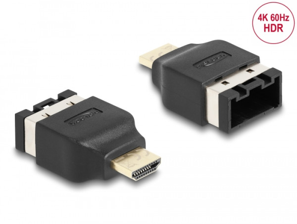 DeLOCK HDMI Automotive Adapter HDMI-E Buchse zu HDMI-A Stecker 4K 60 Hz (65963)