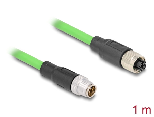 DeLOCK M12 Kabel X-kodiert 8 Pin Stecker zu Buchse PUR TPU 1 m (80431)