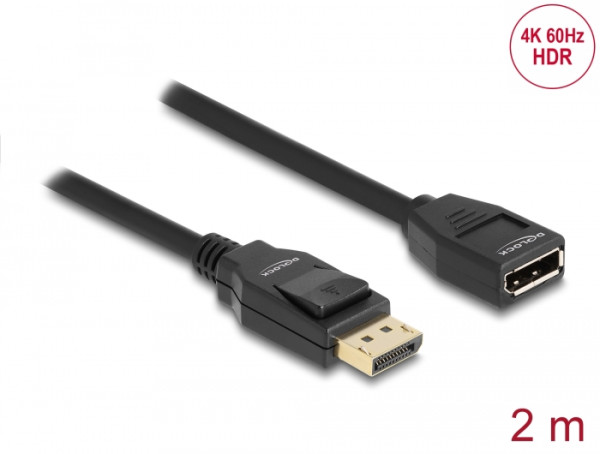 DeLOCK DisplayPort 1.2 Verlängerungskabel 4K 60 Hz 2 m (80002)