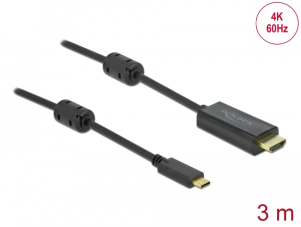 DeLOCK Aktives USB Type-C zu HDMI Kabel DP Alt Mode 4K 60 Hz 3 m (85971)