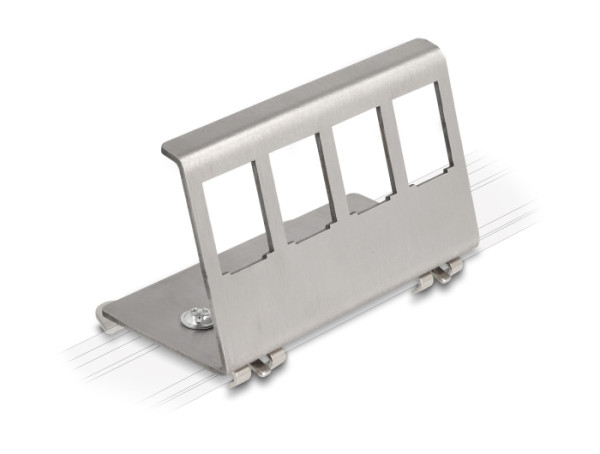 DeLOCK Keystone Metall Halterung 4 Port für Hutschiene (88140)