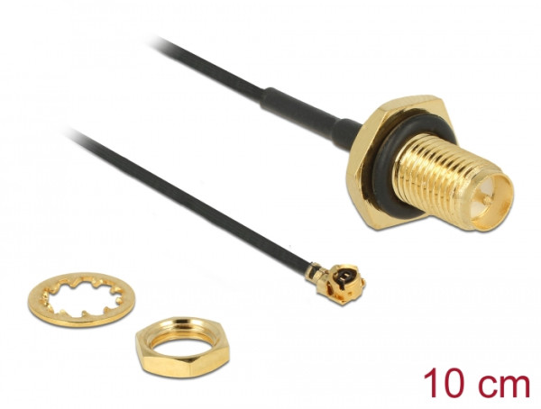 DeLOCK 89584 Koaxialkabel RP-SMA MHF Schwarz, Gold (89584)