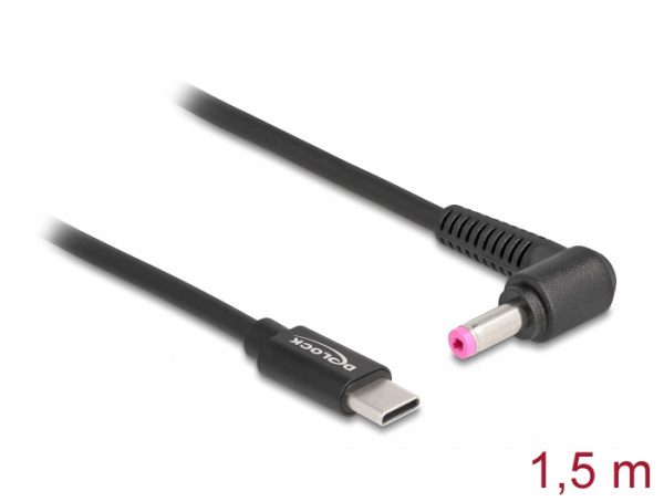 DeLOCK Notebook Ladekabel USB Type-C Stecker zu HP 4,8 x 1,7 mm Stecker (87973)