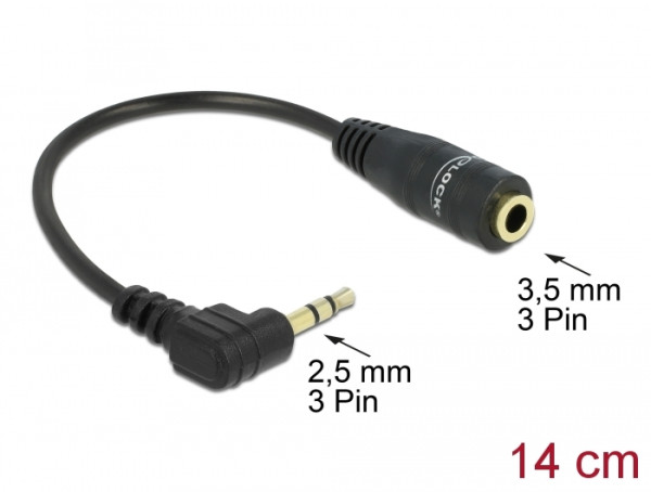 DeLOCK 65397 Audio-Kabel 0,14 m 2.5mm 3.5mm Schwarz (65397)