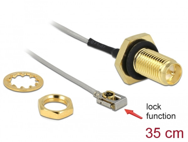 DeLOCK 90292 Koaxialkabel 0,3 m RP-SMA MHF I LK Metallisch (90292)