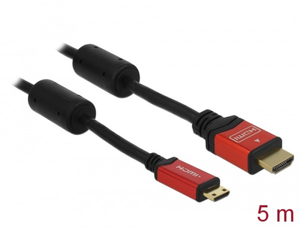 DeLOCK HDMI Mini Cable - 5.0m HDMI-Kabel 5 m HDMI Typ A Standard HDMI Type C Mini Schwarz (84338)