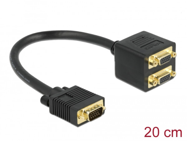 DeLOCK Adapter VGA male to 2x VGA female VGA-Kabel 0,2 m VGA D-Sub 2 x VGA D-Sub (65060)