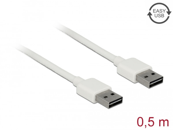DeLOCK 85192 USB Kabel USB 2.0 0,5 m USB A Weiß (85192)