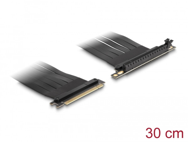 DeLOCK Riser Karte PCI Express x16 Stecker zu x16 Slot 90° gewinkelt mit Kabel 30 cm (88027)