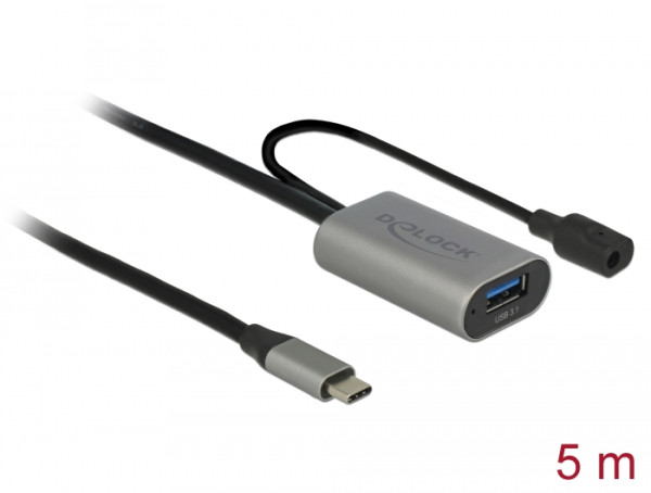 DeLOCK 85391 USB Kabel USB 3.2 Gen 1 3.1 Gen 1 5 m USB A USB C Schwarz, Grau (85391)