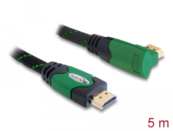DeLOCK 5m High Speed HDMI 1.4 HDMI-Kabel HDMI Typ A Standard Schwarz, Grün (82954)