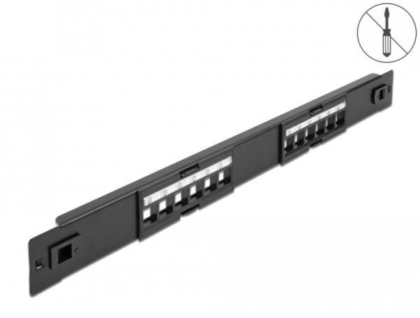 DeLOCK 19″ Keystone Patchpanel 12 Port werkzeugfrei (66821)