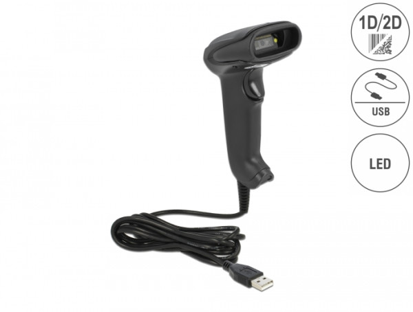 DeLOCK USB Barcode Scanner 1D und 2D mit Anschlusskabel - German Version (90557)