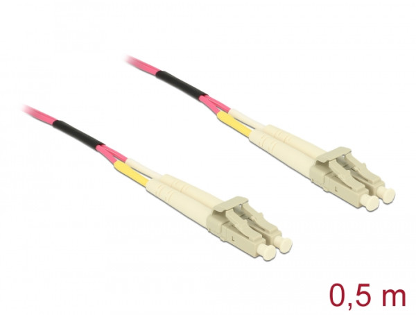 DeLOCK Kabel Lichtwellenleiter LC zu LC Multimode OM4 0,5 m (86544)