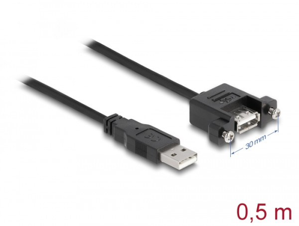 DeLOCK 85461 USB Kabel USB 2.0 0,5 m USB A Schwarz (85461)