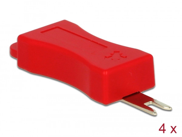 DeLOCK 86412 Schnittstellenblockierung RJ-45 Rot 4 Stücke (86412)