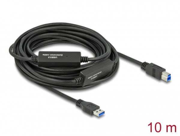 DeLOCK 85380 USB Kabel USB 3.2 Gen 1 3.1 Gen 1 10 m USB A USB B Schwarz (85380)