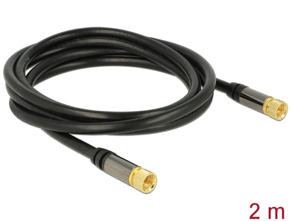 DeLOCK 88919 Koaxialkabel RG-6/U 2 m F Schwarz (88919)