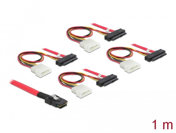 DeLOCK 83146 Serial Attached SCSI SAS-Kabel 1 m Schwarz, Rot, Weiß (83146)