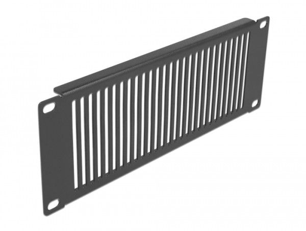 DeLOCK 10″ Netzwerkschrank Panel mit Lüftungsschlitzen vertikal 2 HE schwarz (66669)