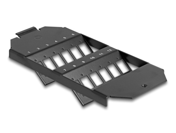 DeLOCK LWL Halterung für Bodentank 12 Port für SC Simplex / LC Duplex Kupplungen schwarz (88162)
