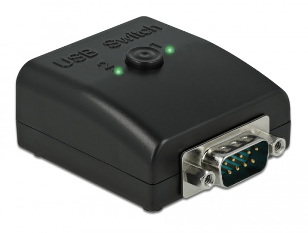 DeLOCK RS-232 Umschalter und Verteiler 1 x Seriell DB9 zu 2 x USB 2.0 Typ-B bidirektional (87756)