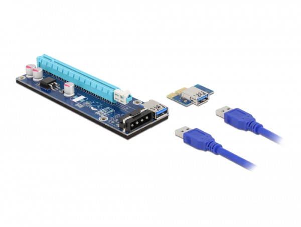 DeLOCK Riser Karte PCI Express x1 zu x16 mit 60 cm USB Kabel (41430)
