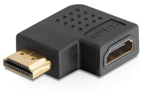 DeLOCK Adapter HDMI male > HDMI female 90° right HDMI 1.3 Schwarz (65076)